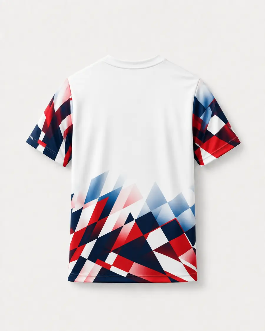 White Red Navy back view in White · Red · Navy