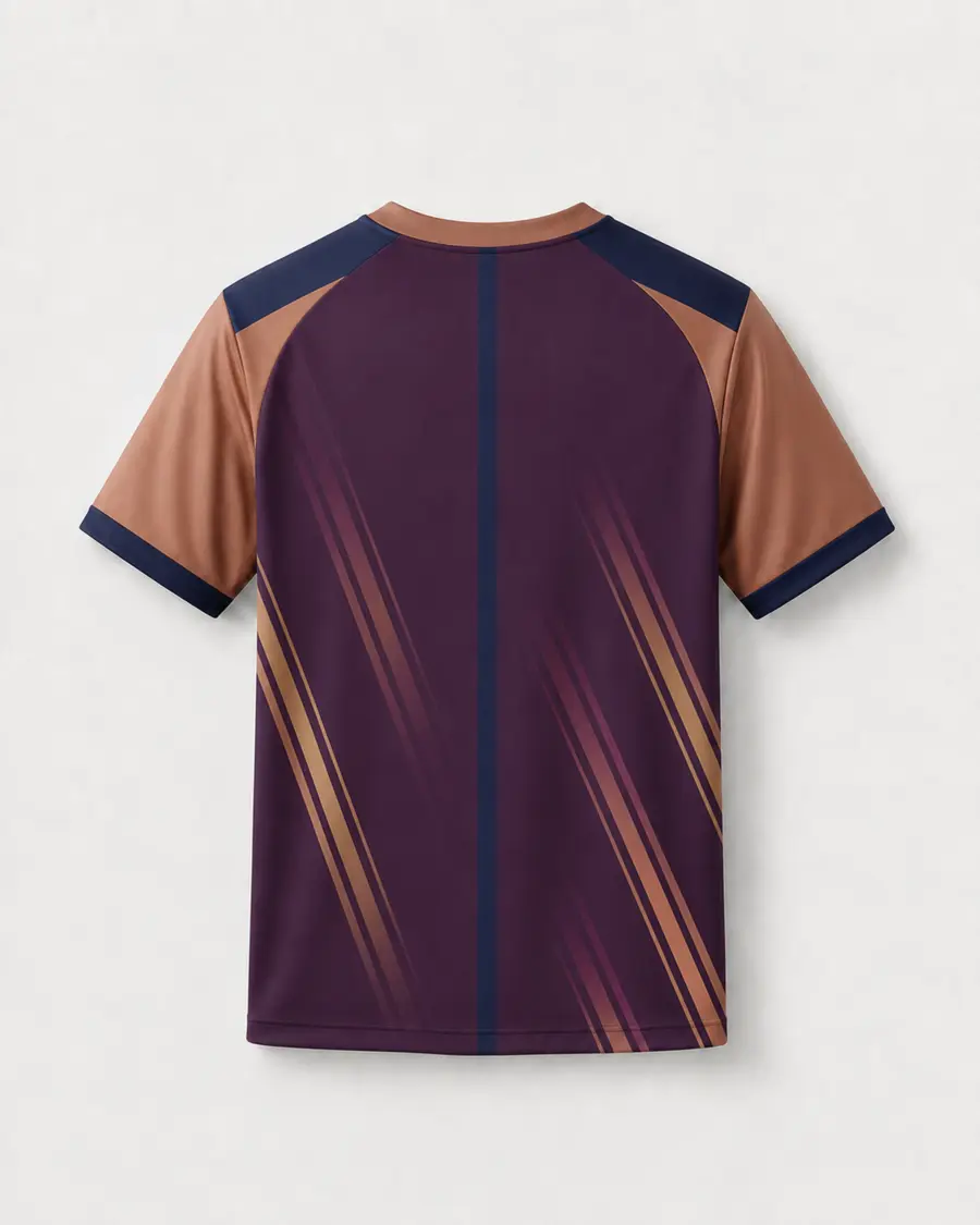 Plum Bronze back view in Deep Plum · Bronze · Navy