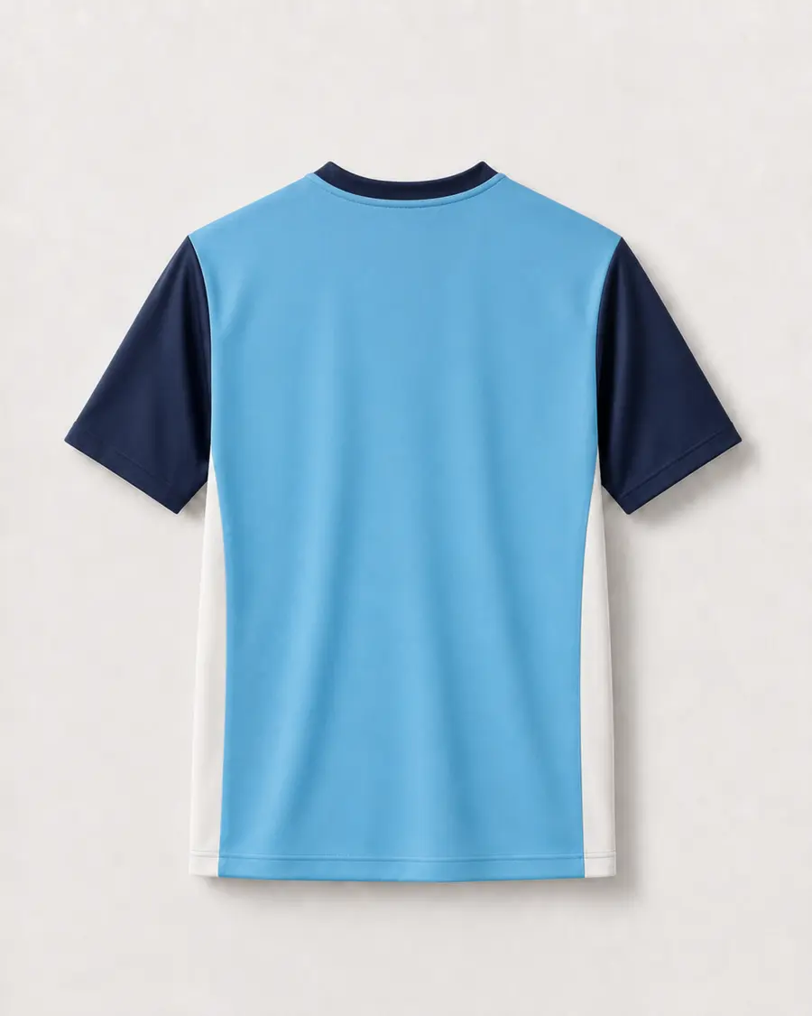 Sky Blue Navy back view in Sky Blue · Navy · White