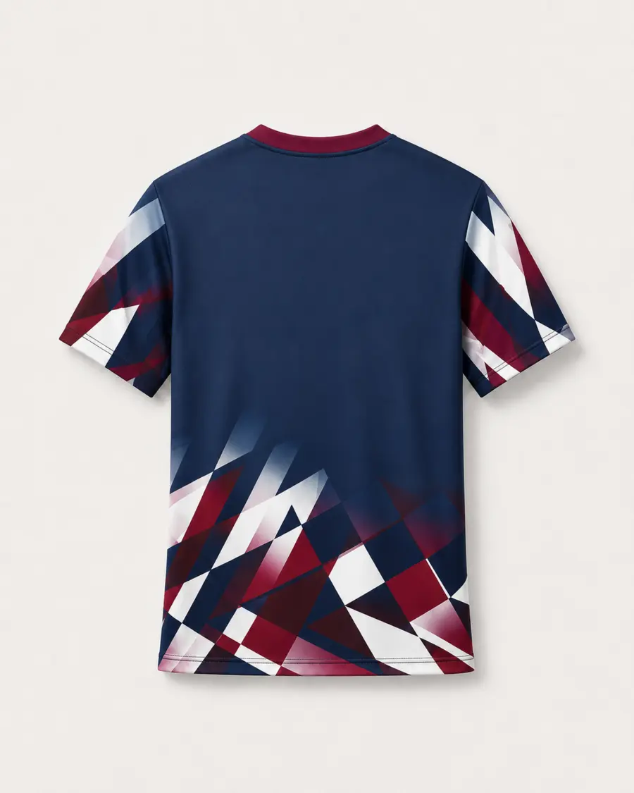 Navy Burgundy back view in Navy · Burgundy · White